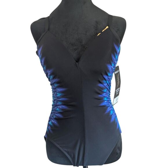 Miraclesuit "Temptation" Plunge One-Piece Swimsuit, Size 8 - Picture 1 of 4